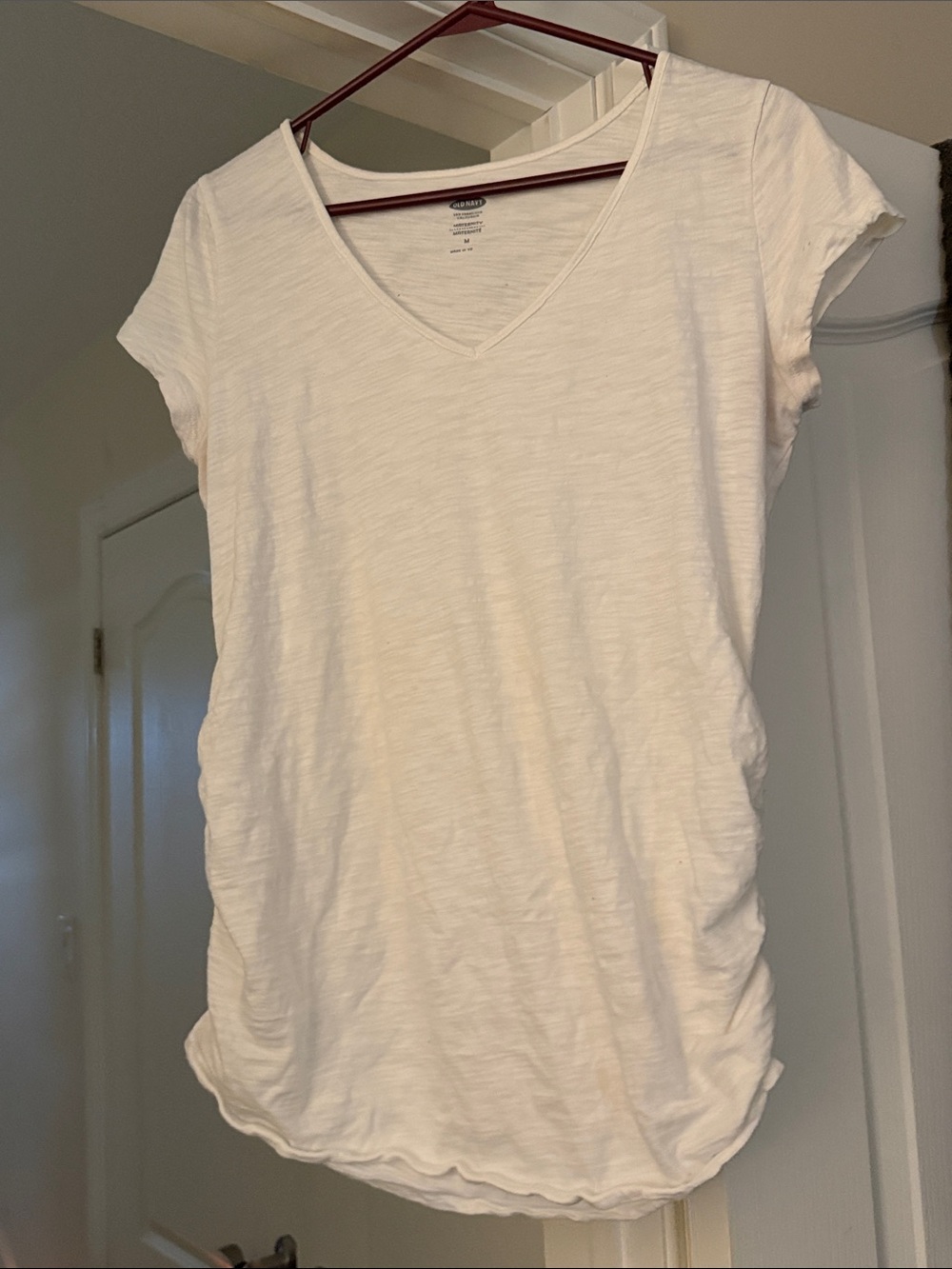 5/$25 Classic White V-Neck Women's Tee Maternity Shirt